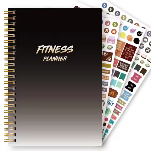1Pc Fitness Plan Book Suitable for Women and Men, Training Log, Daily Health and Wellness Diary, wit