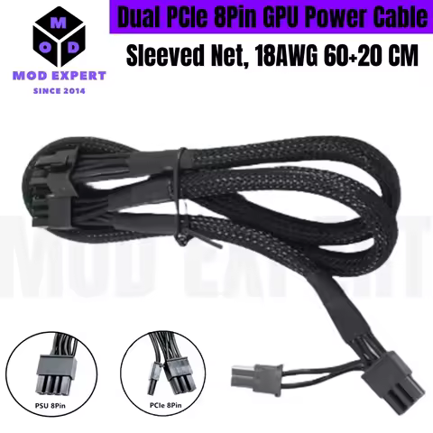 For Corsair SF450 SF600 SF750 Type 4 Modular Powers, PCIe Dual 8Pin 6+2 Sleeved Net GPU Graphics Car