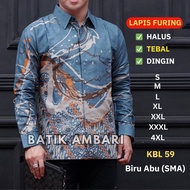 Kemeja Batik Pria Lengan Panjang Lapis Furing Standar & Jumbo Katun Premium Motif Batik Ambari KOL 3