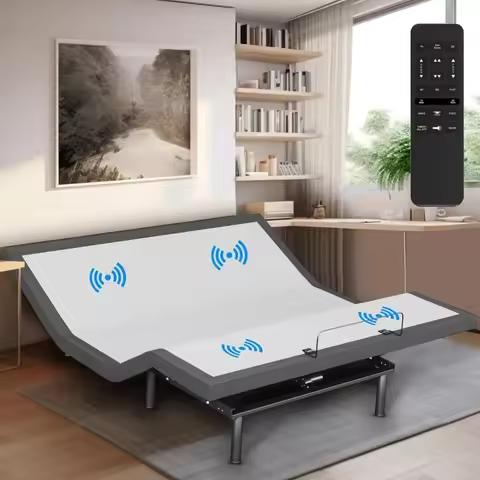 Adjustable Bed Frame with Wireless Remote Control - Comfortable Zero-gravity Massage with Head and F