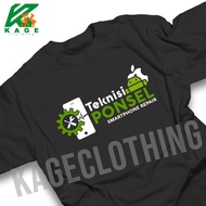 Poncho TECHNICIAN T-shirt Tshirt distro clothes cotton combed 30s UNISEX SMARTPHONE REPAIR TECHNIQUE