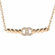 CHANEL 合金23P愛心雙C水鑽chocker項鏈項鍊