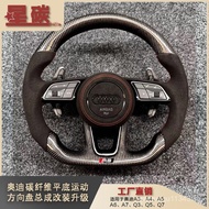 Carbon Fiber Flat Bottom Sports Steering Wheel Assembly Modification Upgrade Applicable Models A3A4A