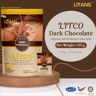 LITANS Dark Chocolate Nutritious Malted Drink / Minuman Malt Berkhasiat Coklat Gelap (15g x 15 sache