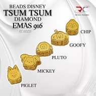 BEADS DISNEY TSUM TSUM WITH DIAMOND EMAS TULEN 916 BEADS CARTOON EMAS 916 CHARM BATU EMAS 916 CUTE B