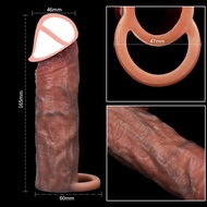 Realistic Penis Sheath Reusable Silicone Condom Cock Extension Sex Toys Artificial Dick Enlargement/