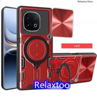 เคส IQOO13 5G สำหรับ IQOO 13 IQOO13 5G แข็งกันแรงกระแทกโลหะที่วางแหวนแม่เหล็กเคสโทรศัพท์กดเลนส์กล้อง