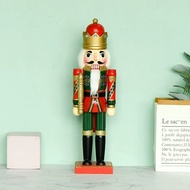 premium-36CM King Nutcracker Christmas Decoration, European Style Red Body Green Feet Holiday Home O