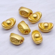 Matte Gold Accessories Large-Hole Coin Ingot Beads Through-Hole Small Ingot Bracelet Spacer Beads Mo
