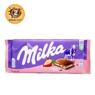 Chocolate Milka Alpine Milk Chocolate Strawberry Chocolate Bar 100g Coklat