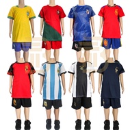 (HARGA BORONG) FIFA World Cup Baju Jersey Set Budak Bola Sepak / Kids Jersey T-Shirt Set World Club BMG