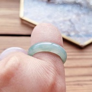 【親翠】天然翡翠 冰芙蓉綠種水飄花潤潤手指鐲12號戒圈