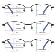 Progressive Multifocus Computer Reading Glasses Blue Light Blocking Titanium Alloy Spring Hinge Mult