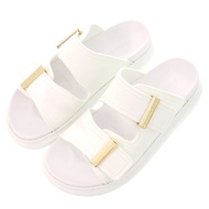 近全新 Alexander McQueen Hybrid Slide 658063W4Q52 35碼（日碼22公分）金色五金橡膠白色涼鞋 0724 [二手] Alexander McQueen