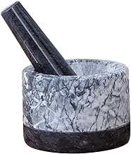 CS-YMQ Mortar and Pestle Set, Pestle Mortar Bowl Sets Marble Premium Solid Stone Spice Grinder Grinding Pot for Cooking Garlic Spices Herb Washable mortar&amp;pestle (Color : As picture, Size : -)