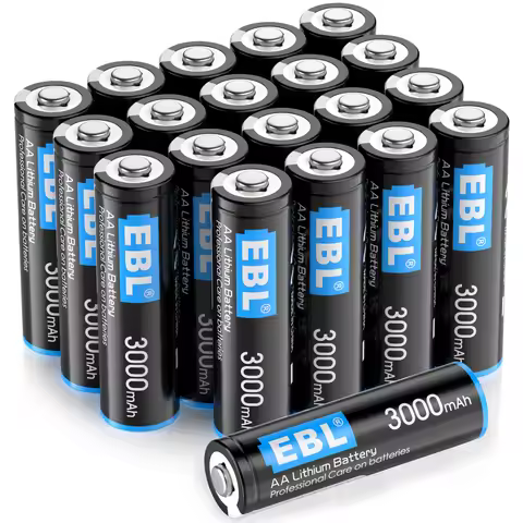 EBL 20PC 1.5 Volt 3000mAh Batteries AA 1.5V Lithium Battery Non-Rechargeable Li-ion Battery for Flas