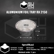 Alumunium foil cup RX2150 tanpa tutup / Wadah aluminium roti mini RX 2150