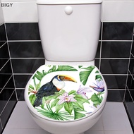 BI WC Pedestal Pan Cover Sticker Toilet Stool Commode Sticker Home Decor Bathroon Decor 3D Printed Flower View Decals SG