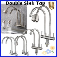 Stainless Steel Double Sink Tap Ktichen Tap Kepala Paip Sinki