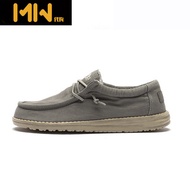 รองเท้าผ้าใบผูกเชือกสำหรับผู้ชาย DUDE รองเท้าลำลองแบบสวมส้นแบนระบายอากาศได้ดี สวมใส่สบาย น้ำหนักเบา 