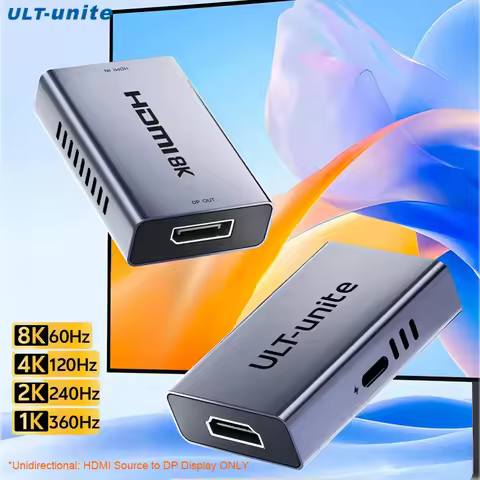 Active HDMI to DP Converter 8K 60Hz, 4K 144Hz 1080P 360Hz, USB-C Powered, G-Sync VRR, for PS5 Xbox P