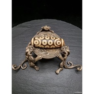 MATA DZI Yellow Agate 21 Eyes Blessed Tibetan Stone 37mm E3342