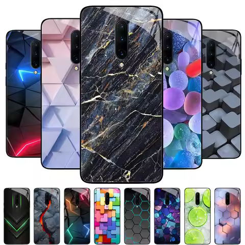 For Oneplus 7 Pro Case Cover Tempered Glass Case Hard Shockproof Coque Bumper For One Plus 7T Pro 7 