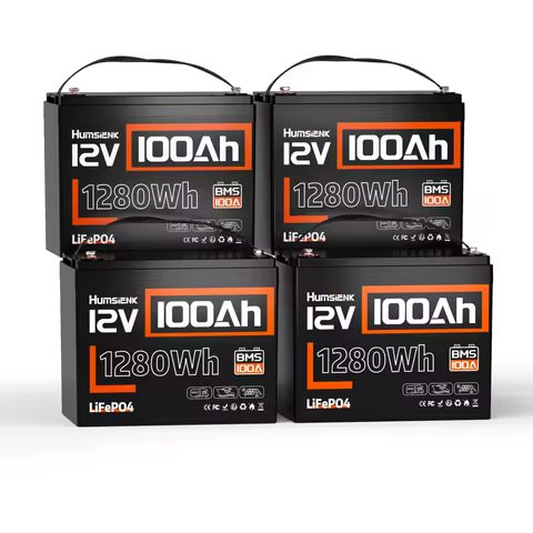 Humsienk 12V 100Ah LiFePO4 Battery With Low-Temp Protection Built-in 100A BMS 15000 Cycles, Perfect 