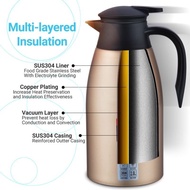 2000ML Thermos Flask 2L Vacuum Double Layer Stainless Steel Jug 304 Hot Cold Tahan Lama Air Panas Bo