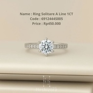Hoshizora Ring Solitare A Line 1CT Elegant Women's Ring