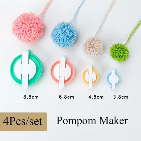 4 Sizes Pompom Maker Fluff Ball Weaver Tool Set DIY Wool Craft Knitting Crochet Hat Scarf Home Decor