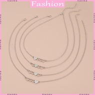 NAV Stainless Steel Best Friend Necklace Set Suitable for 4 Sisters or 5 Sisters