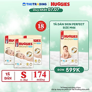 Combo 3 gói Tã/bỉm dán sơ sinh Huggies Skin Perfect S 54+4 miếng với 2 vùng thấm giảm kích ứng da