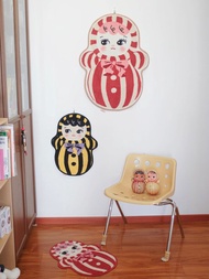 Meugler牛稠島花花丸 賽璐璐不倒翁糖果色卡通可愛禮物家居地毯