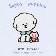 Cute Bichon Frise Dog Girl Bangs Stickers diy Magic Tape Decorative Stickers for Managing Loose Hair