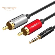 VEGGIEG RCA Cable 2RCA to 3.5 Audio Cable 3.5Mm Jack Rca Aux Cable for Phone Edifer Home Theater DVD 2RCA Audio Cable (2M)