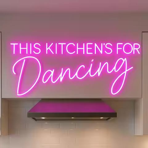 This Kitchen Is For Dancing Neon Sign, Kitchen Wall Decor, Gift for family, Kitchen Neon Art, Dining