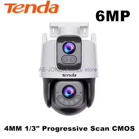 Tenda 6MP Dual-Lens Linkage Outdoor Wi-Fi Pan/Tilt Camera 360 Smart night vision full color night vi