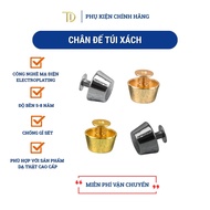 Set of 4 handbag stands, mushroom feet attached to high quality 12mm handmade stainless metal handba