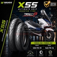 WANDA X55 Ultimate Grip Scooter Tyre Tubeless FORZA 250 FORZA350 120/70-15 140/70-14 TAYAR MOTOR