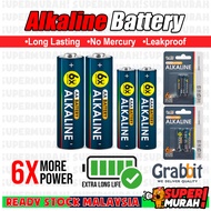 Grabbit Bateri Alkalin 2pcs Per Pack AA Battery / AAA Battery 600% More Power Ultra Long Lasting Bat