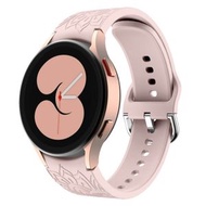 全城熱賣 - 適用於三星 Galaxy Watch 6 太陽花浮雕硅膠錶帶（粉色）