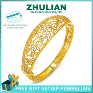 [BG5063] ZHULIAN BANGLE KERAWANG ORIGINAL ZHULIAN EMAS SADURAN 24K/999 (FREEGIFT + GUARANTEE CARD SE