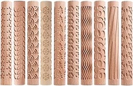 Embossing Rolling Pin Christmas Theme Pattern Engraved Wooden 3D Roller for Embossed Fondant Cake Do