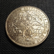 Malaya British Borneo Straits Settlements King Edward VII Old Silver Coin 1 Dollar Year 1907 ( Origi