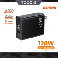 Toocki 120W ที่ชาร์จ GaN PD เคลื่อนที่ชาร์จแบบเร็วอะแดปเตอร์ชาร์จโทรศัพท์ปลั๊ก3.0ชนิด C สำหรับ Samsung Xiaom