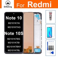 6.43 LCD สำหรับ Xiaomi Redmi Note 10 4G 10S M2101K7AI M2101K7BG เปลี่ยนสัมผัสทำให้เป็นดิจิทัลประกอบ 