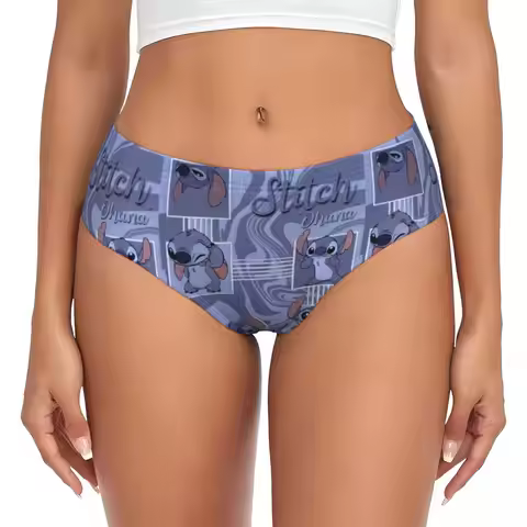 Custom Womens Cartoon Panties Comfort Stitch Ohana Briefs Underwear