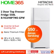 Hitachi 2 Door Top Freezer Fridge 550L R-VG690P7MS