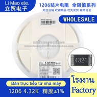 1206 Chip Resistor 4.32K 4.32% Ossiyin 4321 Precision 1% Power 1/4W (100 Pcs)